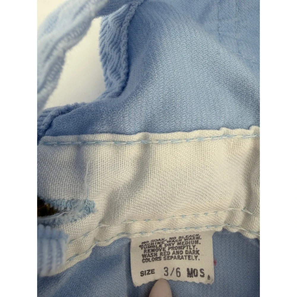 Vintage OshKosh Bgosh Baby Overalls 3/6 Months Blue Corduroy Footed Vestbak USA